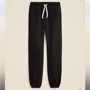 EUC J Crew women’s Heritage fleece jogger pant relaxed fit black Sz S small tear
